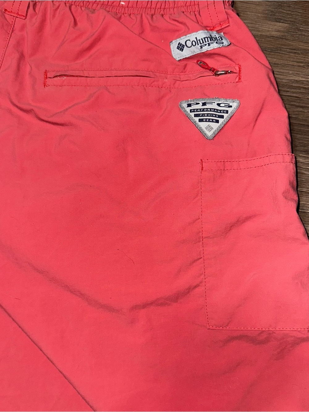 Columbia Swim Shorts PFG Omni-Shade Pockets Shorts Coral Color - Picture 8 of 9